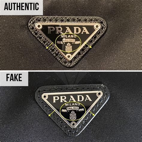 prada badge real vs fake|prada purse counterfeit.